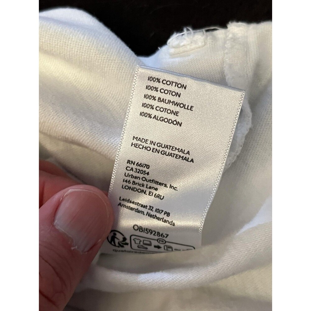 We The Free Shirt Womens XS White Scoop Neck Long Sleeve Pocket Raw Hem Top - Picture 8 of 8